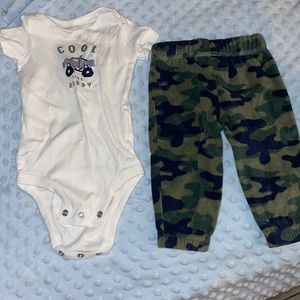 CARTERS Camouflage Baby Boy Pajamas 3-6 Months